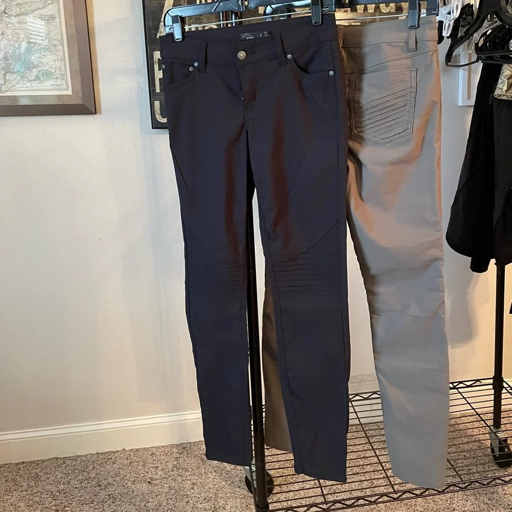 Prana moto detail pants size 4 tan and black - Picture 3 of 6